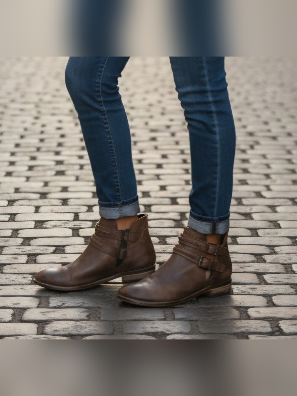 Free People 38 Women's Brown Distressed Braeburn Ankle Boot Sz 8